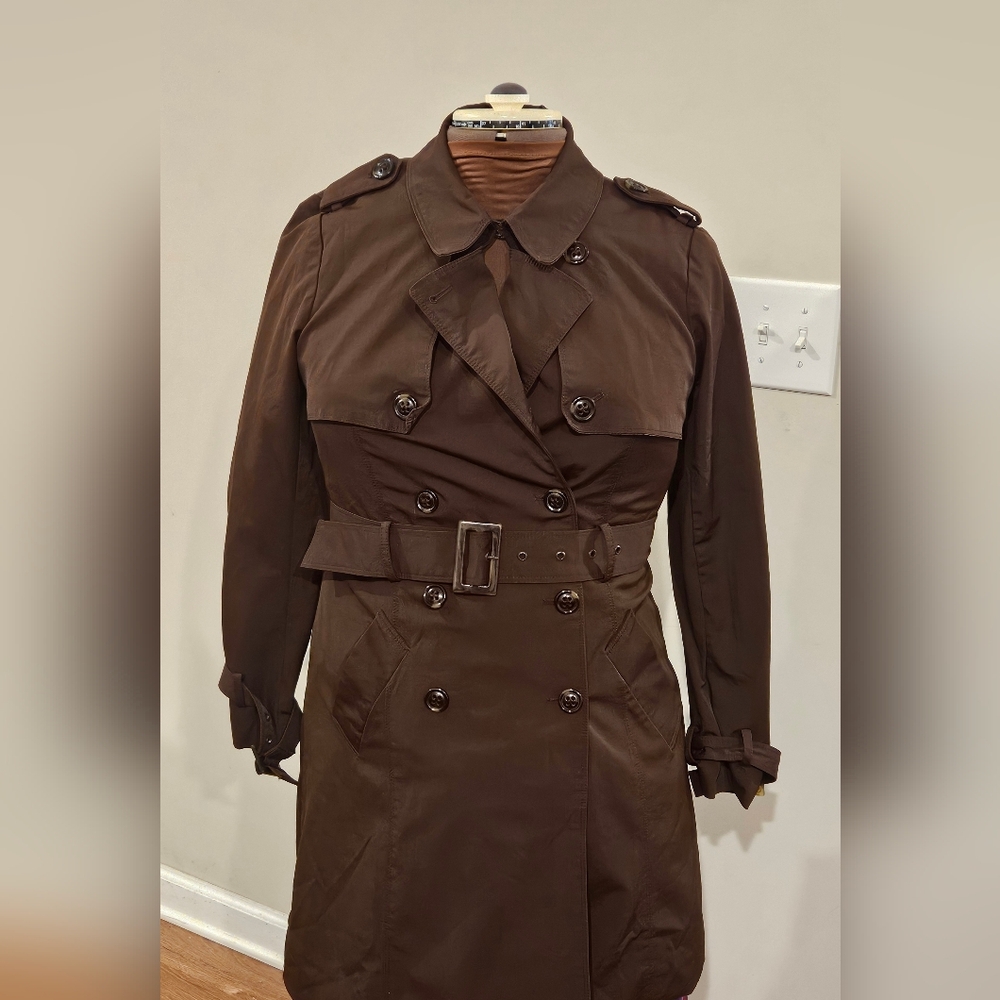 New York & Company Dark Brown Trench Coat